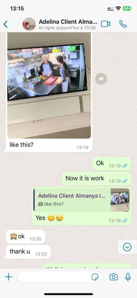 WhatsApp message confirming instant delivery of M3U link and Xtream codes